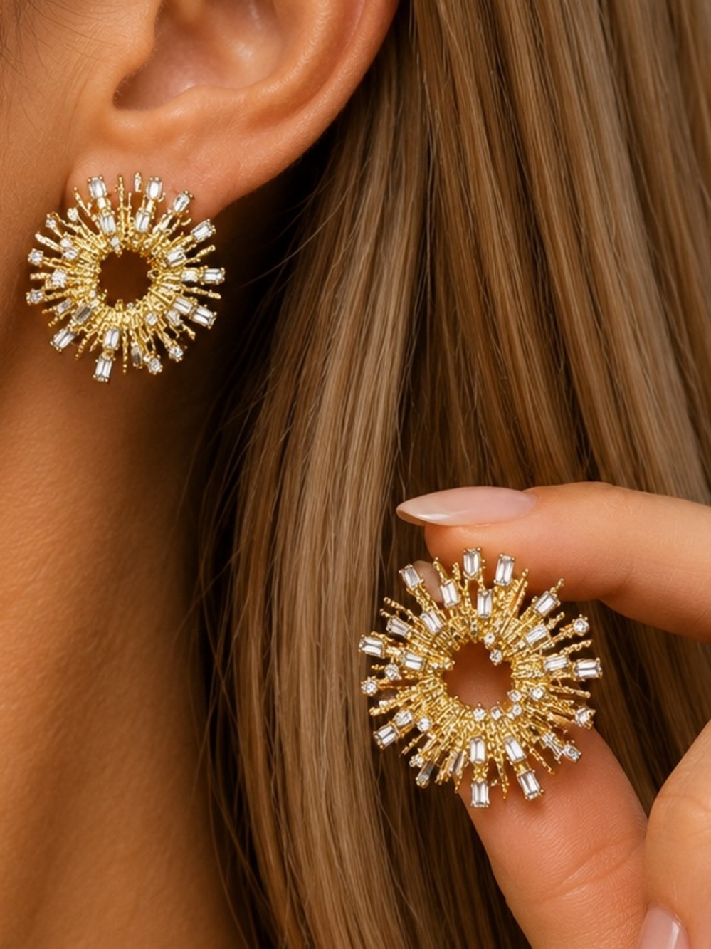 18 k Gold  Statement Hoop Earrings - Women Jewelry